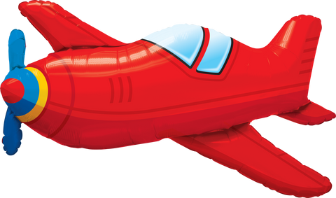 Red Vintage Airplane Jumbo Foil Balloon - 91cm