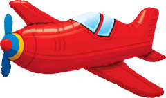 Red Vintage Airplane Jumbo Foil Balloon - 91cm