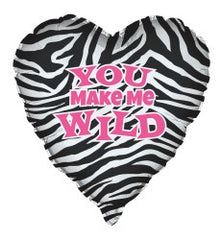 You Make Me Wild Heart Foil Balloon - 46cm