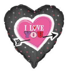 I Love You Arrow Foil Balloon - 46cm
