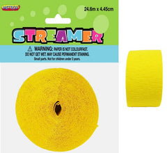 Crepe Streamers (30m) - Yellow