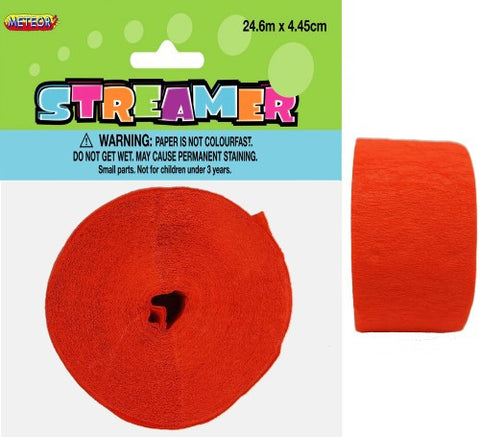 Crepe Streamers (24.6m) - Orange