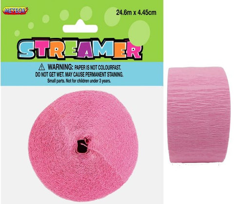 Crepe Streamers (24.6m) - Lovely Pink