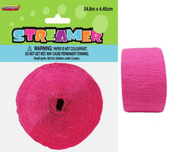 Crepe Streamers (24.6m) - Hot Pink
