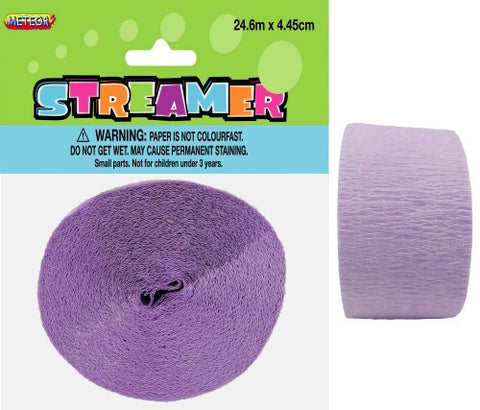 Crepe Streamers  (24.6m) - Lavender
