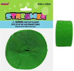 Crepe Streamers (24.6m) - Lime Green