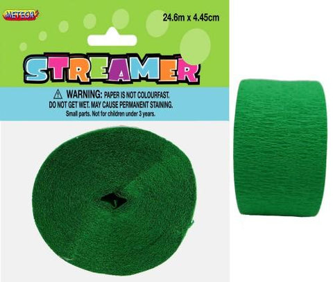 Crepe Streamers (24.6m) - Emerald Green