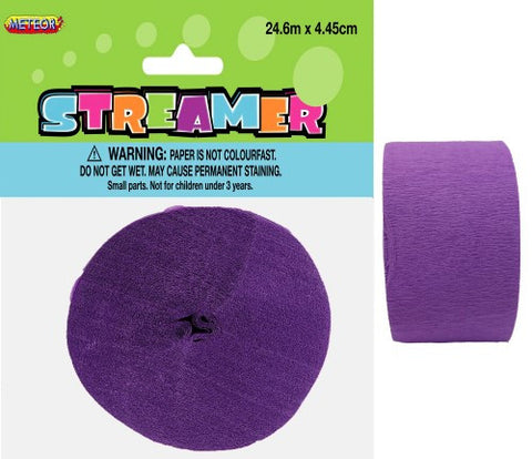 Crepe Streamers (24.6m) - Purple