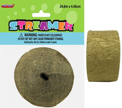 Crepe Streamers (24.6m) - Gold