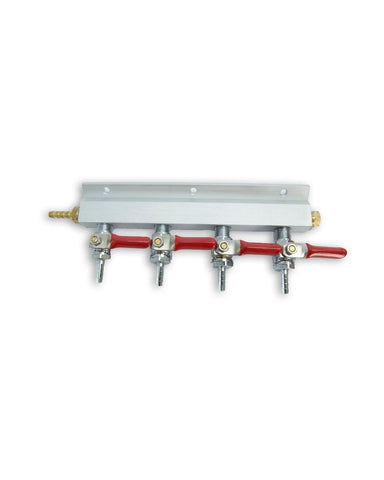 4 Output / 4 Way Gas Line Manifold Splitter with Check Valves