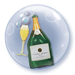 Bubbly Wine Bottle & Glass - Double Bubble - 24"/61cm