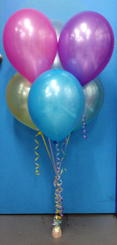 6 Metallic Multi Coloured Balloon Arrangement - Stacked