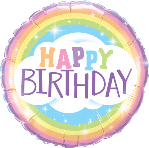 Happy Birthday Rainbow Foil Balloon - 46cm