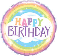 Happy Birthday Rainbow Foil Balloon - 46cm