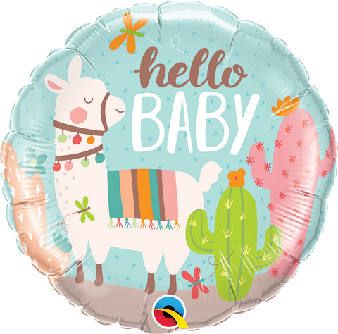 Hello Baby LLama Foil Balloon - 46cm