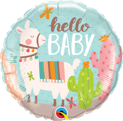 Hello Baby LLama Foil Balloon - 46cm