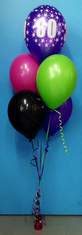 80th Birthday & 4 Standard Balloon Arrangement - Stacked