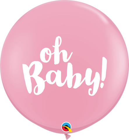 Oh Baby ! Round Pink Balloon - 3ft