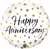 Happy Anniversary Gold Dots Foil Balloon - 46cm