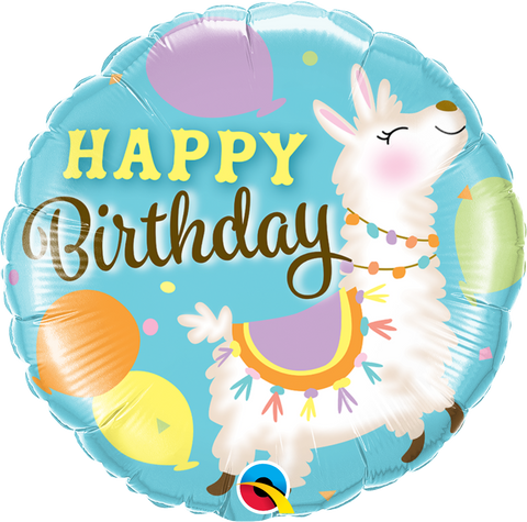 Happy Birthday LLama Foil Balloon - 46cm