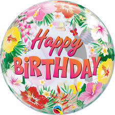 Tropical Birthday Party Bubble Balloon - 22"/55cm