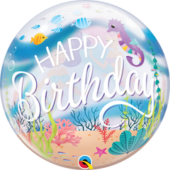 Happy Birthday Mermaid Bubble - 22"/55cm