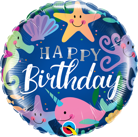 Happy Birthday Fun Under The Sea Foil Balloon - 46cm