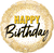 Happy Birthday Gold Glitter Dots Foil Balloon - 46cm