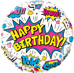 Happy Birthday Super Hero Foil Balloon - 46cm