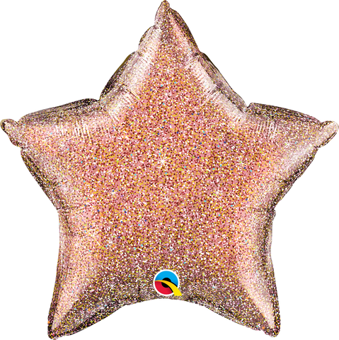 Glittergraphic Rose Gold Star Foil Balloon - 50cm