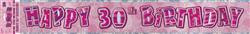 Glitz Pink 30th Birthday Foil Banner (3.6m)