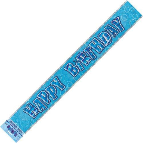Glitz Blue Happy Birthday Foil Banner (3.6m)