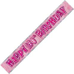Glitz Pink 100th Birthday Foil Banner (3.6m)