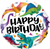 Happy Birthday Colourful Dinosaurs Foil Balloon - 46cm