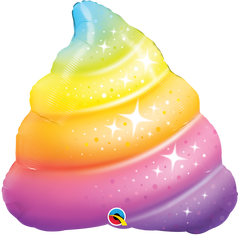 Rainbow Poop Sparkles Jumbo Foil Balloon - 76cm
