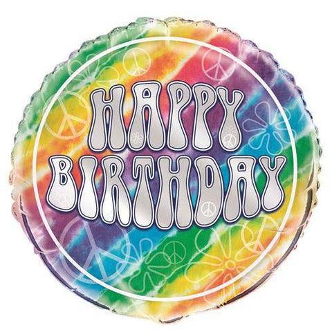 Tye Dye Happy Birthday Foil Balloon - 46cm