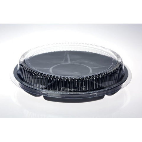 Clear Lid for Black Round 6 Compartment Tray - 300 mm