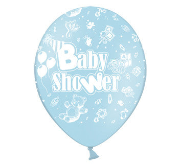 Helium Quality Printed Baby Shower Blue Balloons