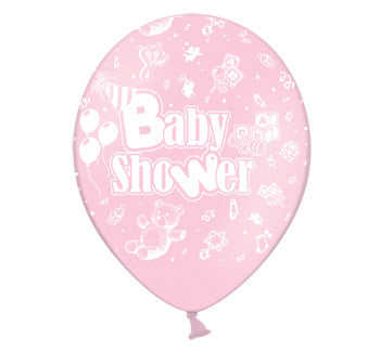 Helium Quality Printed Baby Shower Pink Balloons