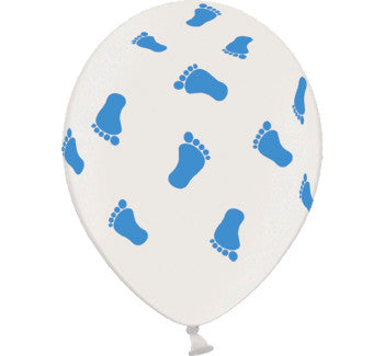 Helium Quality Printed Baby Footprints Blue Balloons