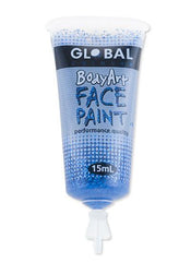 Body Art Face Paint - Blue Glitter - 15ml