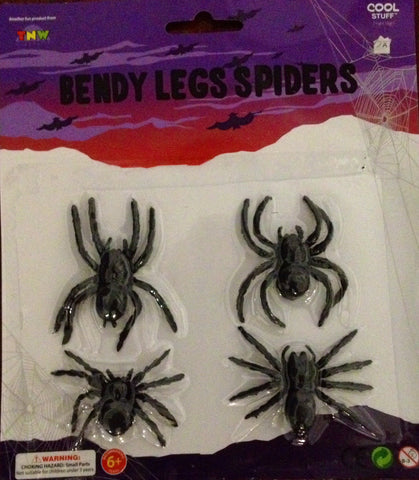 Bendy Legs Spiders (4 pack)