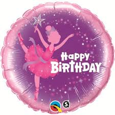 Birthday Ballerina Foil Balloon - 46cm