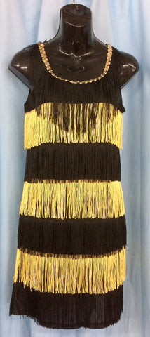 Flapper - Short Black & Gold Dress (Hire Only)