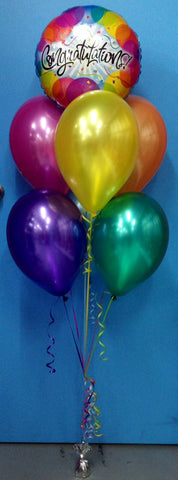 Congratulations Foil & 6 Metallic Balloon Arrangement - Stacked