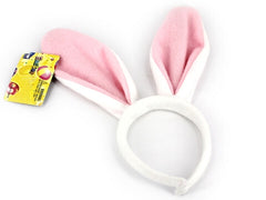 White & Pink Easter Bunny Ears Headband