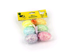 Hanging Glitter Tinsel Eggs (6 pack)