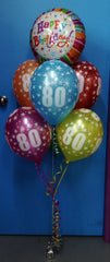 Happy Birthday Foil & 6 Printed Balloon Arrangement - Stacked