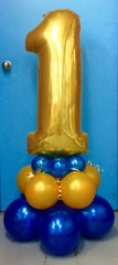 Balloon Tower - 1st Birthday Gold Jumbo Foil