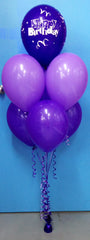 Happy Birthday Print & 6 Standard Balloon Arrangement - Stacked